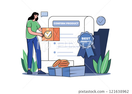 Best Product Illustration concept on white background 121638962