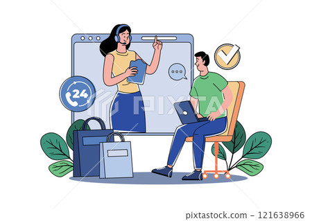 Parcel Return Illustration concept on white background 121638966
