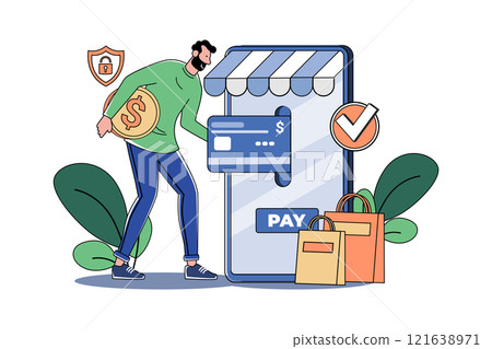 Credit Card Payment Illustration concept on white background Credit Card Payment Illustration concept on white background 121638971