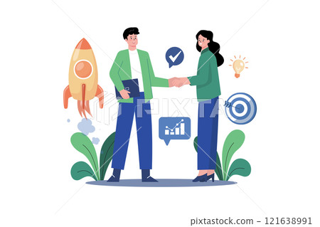 Business Man Shakes Hands With Partners To Develop Business Business Man Shakes Hands With Partners To Develop Business 121638991