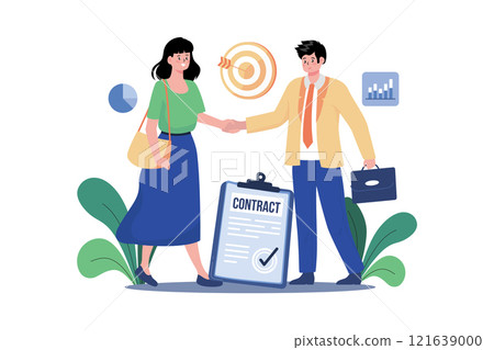 Woman And Man Business Contract Woman And Man Business Contract 121639000