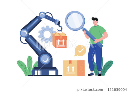 Production Monitoring Illustration concept on white background Production Monitoring Illustration concept on white background 121639004