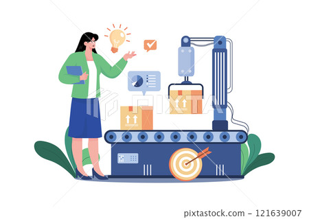 Factory Production Illustration concept on white background 121639007