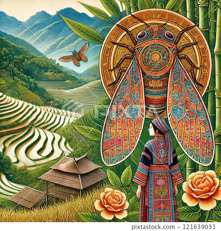 越南山區的苗族和蟬 121639031