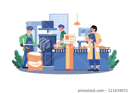 Bread Maker Illustration concept on white background Bread Maker Illustration concept on white background 121639072