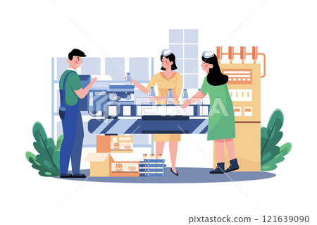 Milk Bottles Packaging Illustration concept on white background 121639090