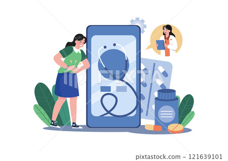 Smart Healthcare Illustration concept on white background Smart Healthcare Illustration concept on white background 121639101