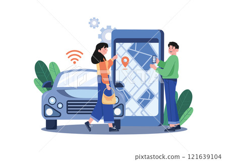 Smart Transport Illustration concept on white background 121639104