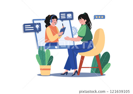Virtual Assistant Illustration concept on white background 121639105