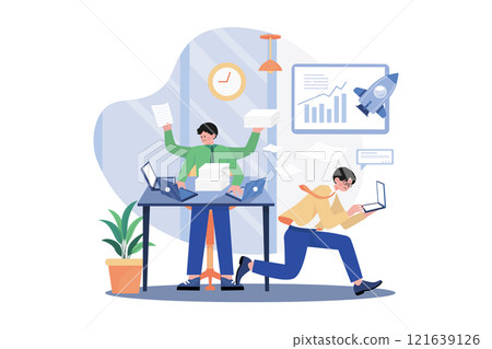 A Team Of Guys Running A Project On A Laptop 121639126