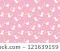 Cute Scandinavian-style cat pattern_pink 121639159