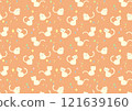 Cute Scandinavian-style cat pattern_Orange 121639160