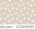 Cute Scandinavian-style cat pattern_Beige 121639165