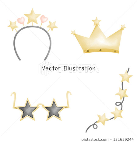 Cute New Years Eve Clipart, Watercolour New Year Clipart , Happy New Year, Celebration Clipart, Festive, Vector illustration. 121639244