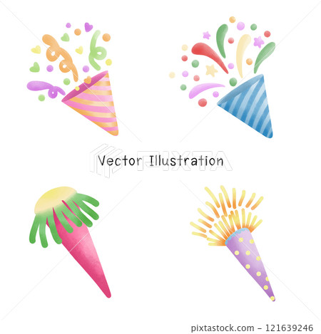 Cute New Years Eve Clipart, Watercolour New Year Clipart , Happy New Year, Celebration Clipart, Festive, Vector illustration. 121639246