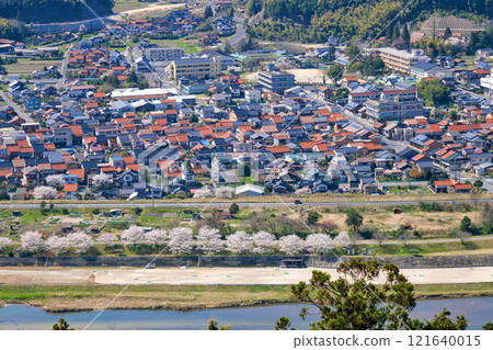 <島根縣>從西莊平眺望月山戶田城 <島根縣>從西莊平眺望月山戶田城 121640015
