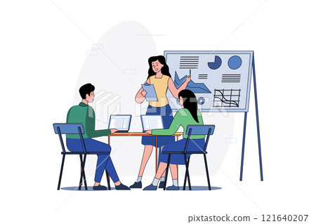 Project Presentation Regarding Development Illustration concept on white background 121640207