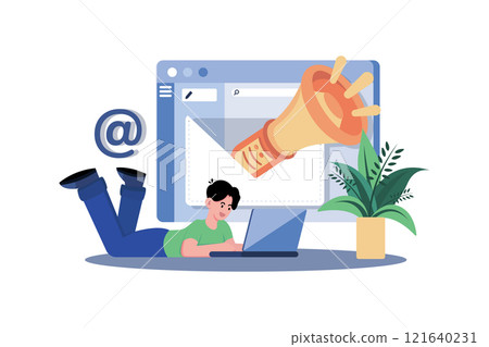 Email Marketing Illustration concept on white background Email Marketing Illustration concept on white background 121640231