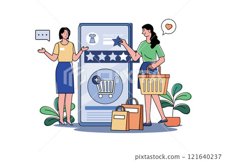 Women Giving Online Feedback For Online Shop 121640237