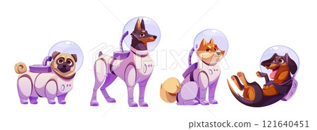 Space dog character set in protective suits Space dog character set in protective suits 121640451