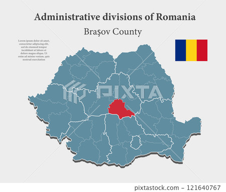 Vector map Romania - Brasov County 121640767
