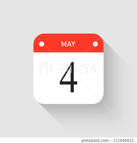 Vector icon page day calendar - 4 May month Vector icon page day calendar - 4 May month 121640822