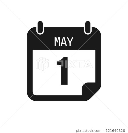 Vector icon page day calendar - 1 May month 121640828