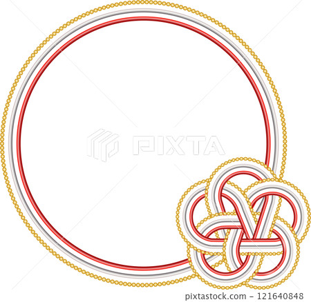 華麗梅花結水引框/圓形 121640848