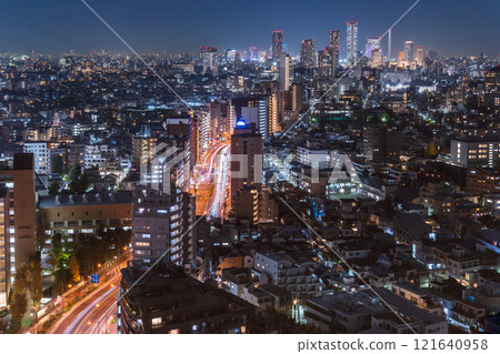 Tokyo: Night view from the Civic Center Observatory, Bunkyo Ward Tokyo: Night view from the Civic Center Observatory, Bunkyo Ward 121640958