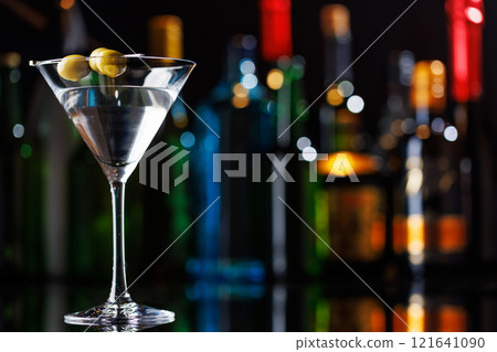 Martini cocktail on a bar table Martini cocktail on a bar table 121641090