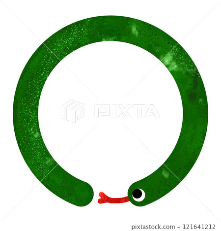 Hand-drawn snake frame with tongue out 121641212