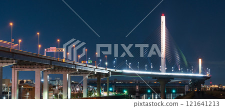 "Tokyo" Metropolitan Expressway Central Circular Route Katsushika Harp Bridge Night View 121641213