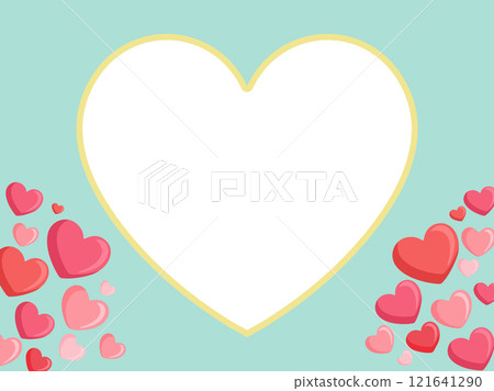 Heart-shaped decorative frame, Heart-shaped text space, Valentine's Day illustration 121641290