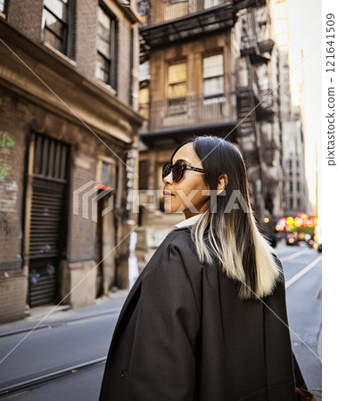 Chic Contemplation in Urban Mood 121641509