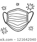 Virus prevention mask, graffiti style 121642040