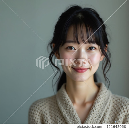 A woman smiling at the camera 121642068