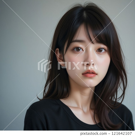 女人看著相機 121642107