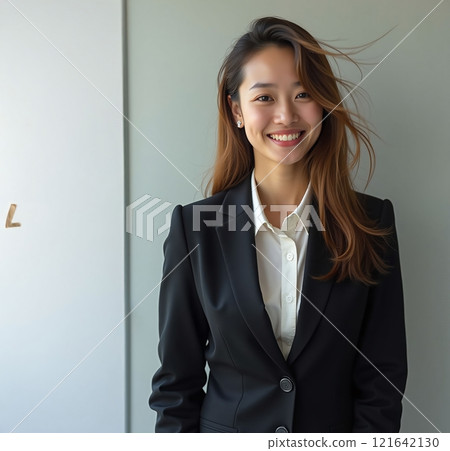 微笑的年輕女商人 121642130