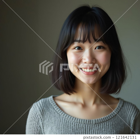 微笑對照相機的婦女 微笑對照相機的婦女 121642131