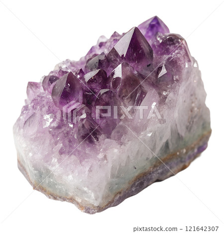 Vibrant amethyst gemstone isolated on the transparent background 121642307