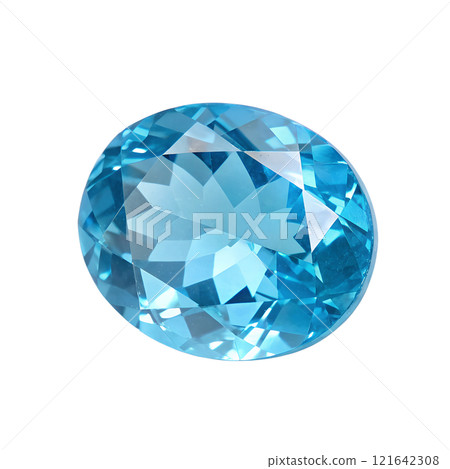 Vibrant topaz gemstone isolated on the transparent background 121642308