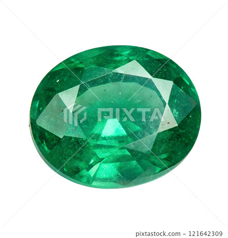 Vibrant emerald gemstone isolated on the transparent background Vibrant emerald gemstone isolated on the transparent background 121642309