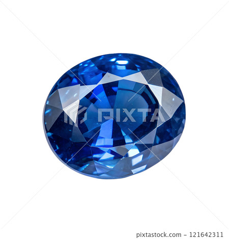 Vibrant sapphire gemstone isolated on the transparent background Vibrant sapphire gemstone isolated on the transparent background 121642311
