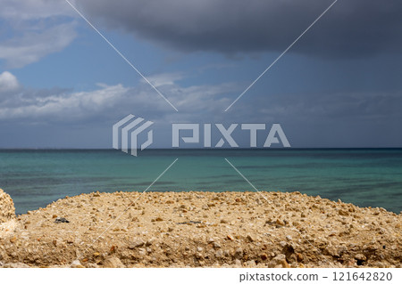 View on the sea during a cloudy day, Italy View on the sea during a cloudy day, Italy 121642820