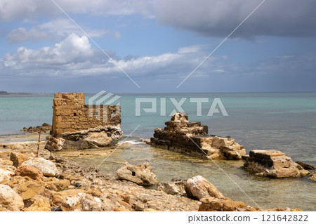 Ruins of former factory, Avola, Sicily, Italy Ruins of former factory, Avola, Sicily, Italy 121642822