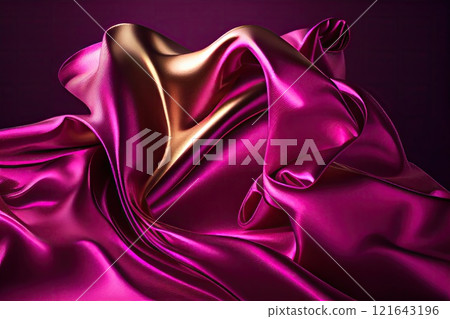 Abstract background. Colorful flying silk. Fabric in the wind. Cloth Wallpaper. 121643196