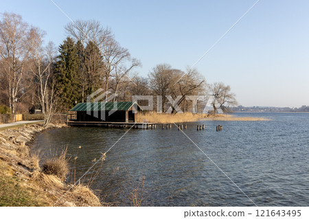 Panorama of lake Tegernsee, Bavaria, Germany 121643495
