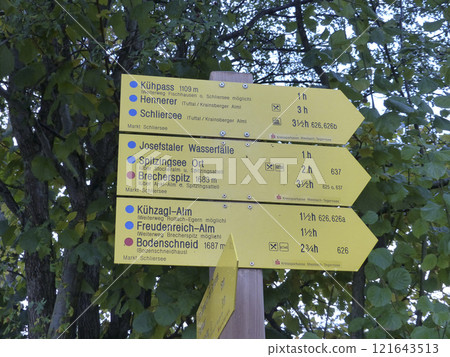 Mountain hiking to Bodenschneid mountain in springtime, Bavaria, Germany Mountain hiking to Bodenschneid mountain in springtime, Bavaria, Germany 121643513