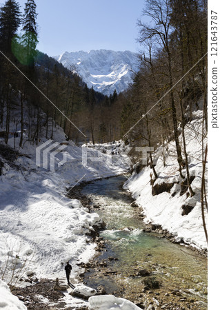 Partnachklamm or Partnach gorge in wintertime 121643787