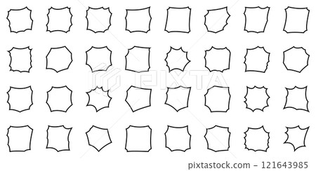 Jagged speech bubble black and white Speech bubble.bubble burst vector 121643985